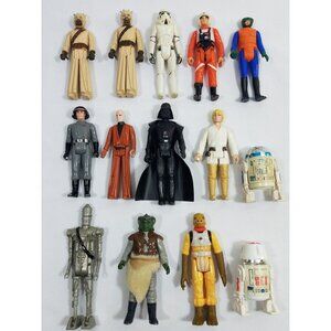 Star Wars Action Figure Lot of 14 Vader Luke Skywalker R2-D2 Obi Wan Hong Kong